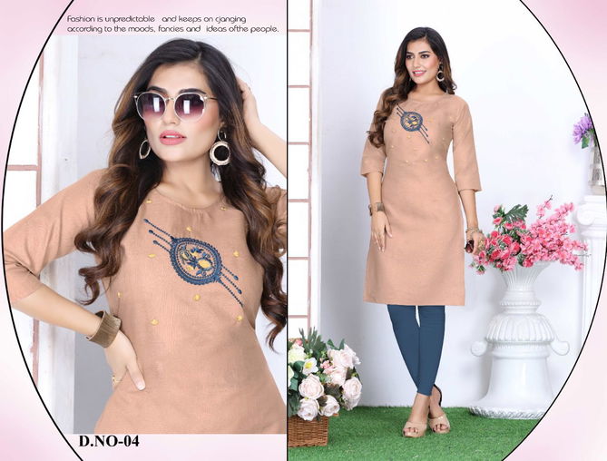 Riyaa Charmi Cotton Printed Regular Wear Designer Kurti Collection